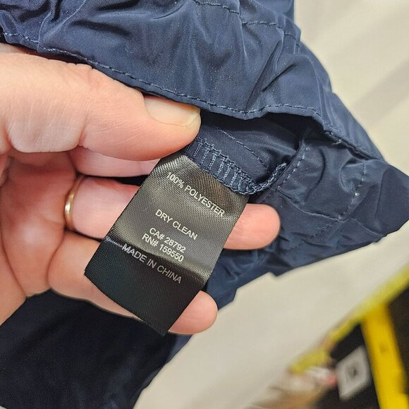 Carolina Belle Montreal Navy Blue Hooded Raincoat Womens M Drawstring Hem Long - Picture 6 of 10